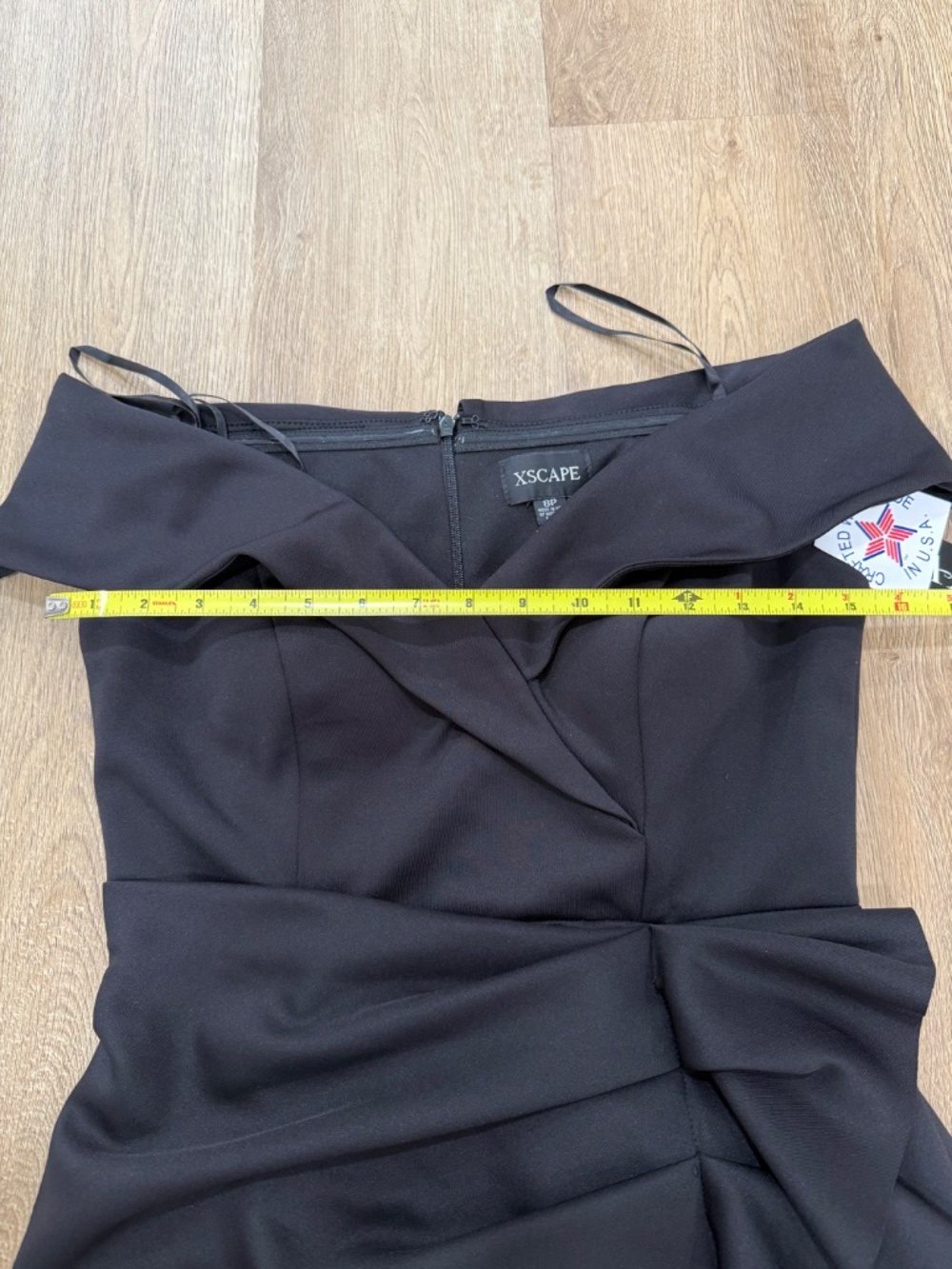 Xscape Women's Sz.8P Long Off-the-Shoulder Sweetheart Neckline Formal - Picture 11 of 15